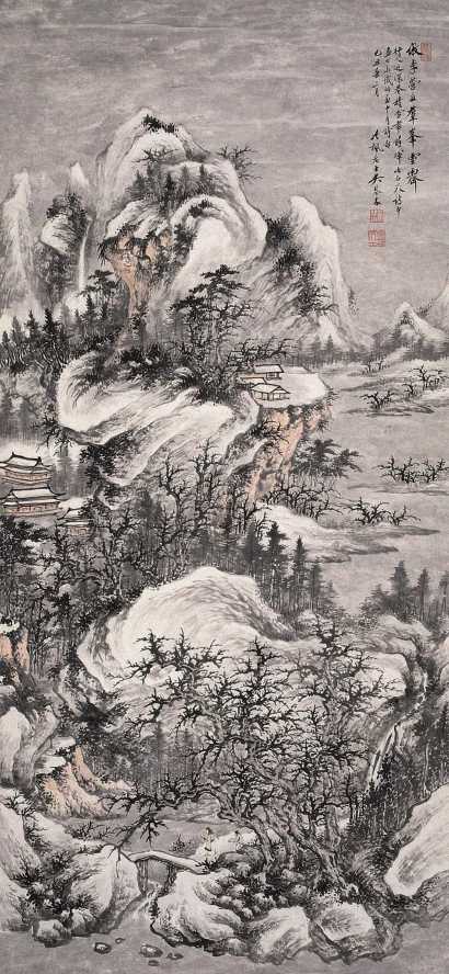 吴琴木 1949年作 雪景 立轴